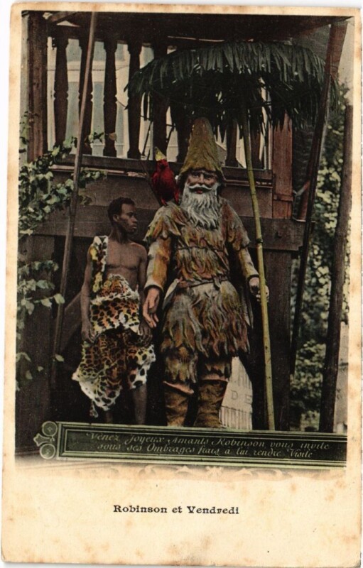 Carte postale ancienne Robinson Robinson et Vendredi