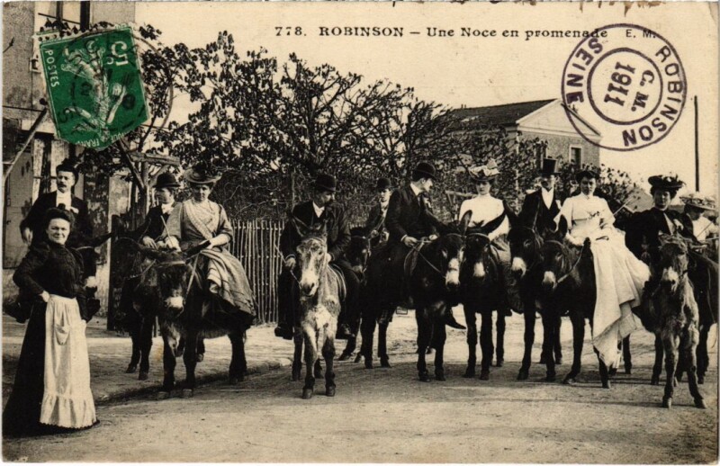 Carte postale ancienne Robinson Une Noce en promenade