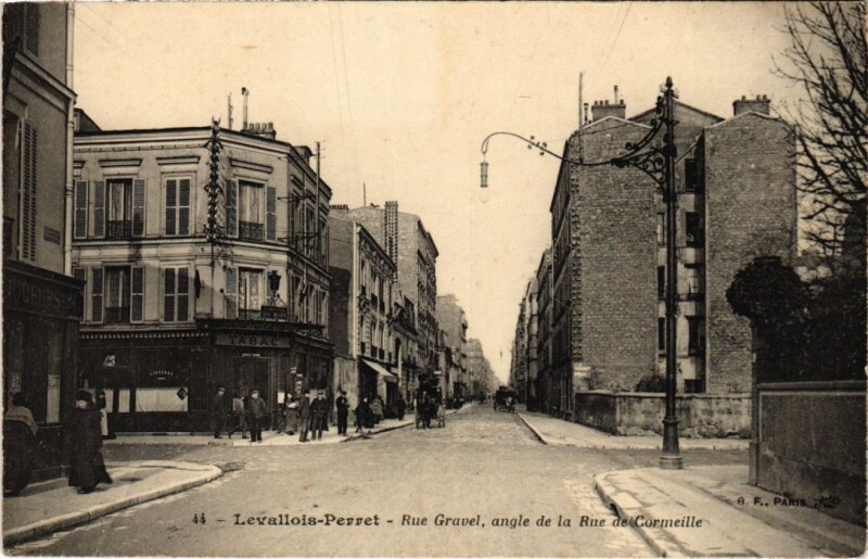 Carte postale ancienne Levallois Perret Rue Gravel à Levallois-Perret