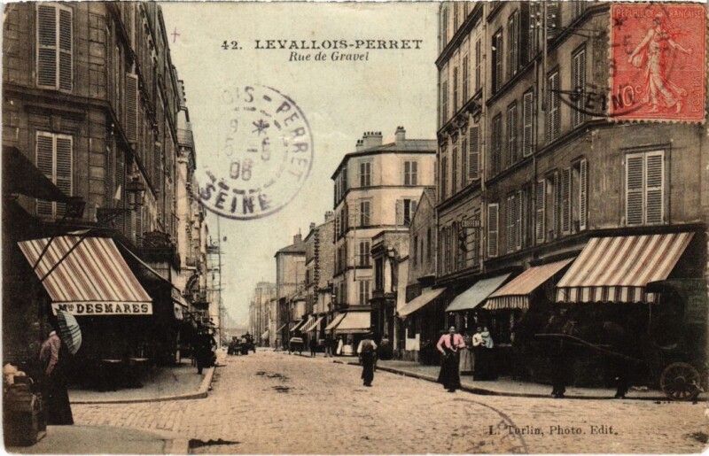 Carte postale ancienne Levallois Perret Rue de Gravel à Levallois-Perret