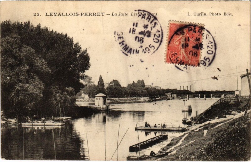 Carte postale ancienne Levallois Perret La Jatte à Levallois-Perret