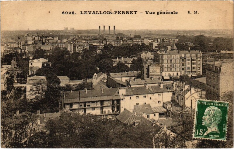 Carte postale ancienne Levallois Perret vue generale à Levallois-Perret