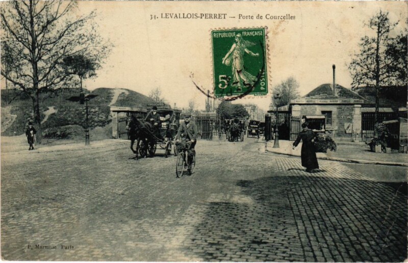 Carte postale ancienne Levallois Perret Porte de Courcelles à Levallois-Perret