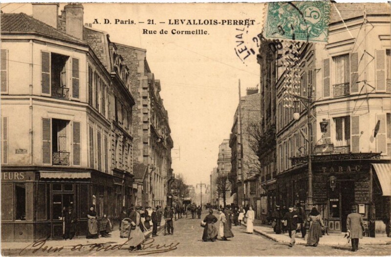 Carte postale ancienne Levallois Perret Rue de Cormeille à Levallois-Perret