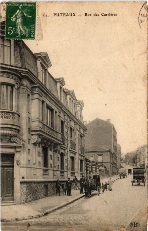 Carte postale ancienne Puteaux Rue des Carrieres à Puteaux