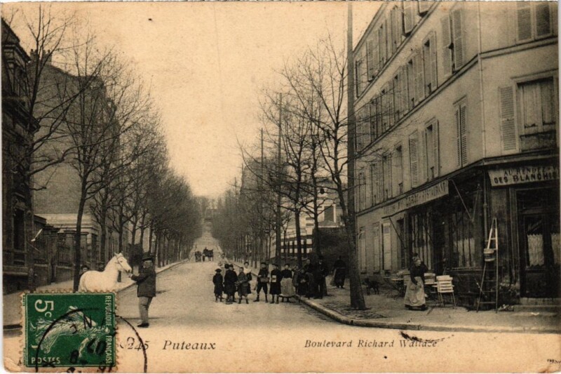 Carte postale ancienne Puteaux Boulevard RIchard Wallace à Puteaux