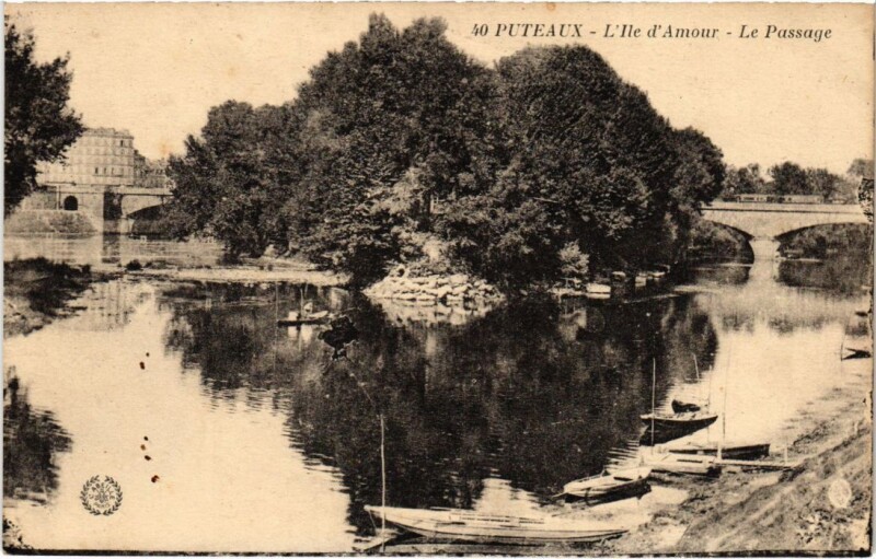 Carte postale ancienne Puteaux Ile d'Amour Le Passage à Puteaux