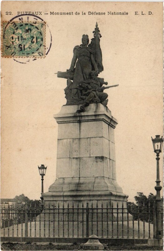 Carte postale ancienne Puteaux Monument de la Defense à Puteaux