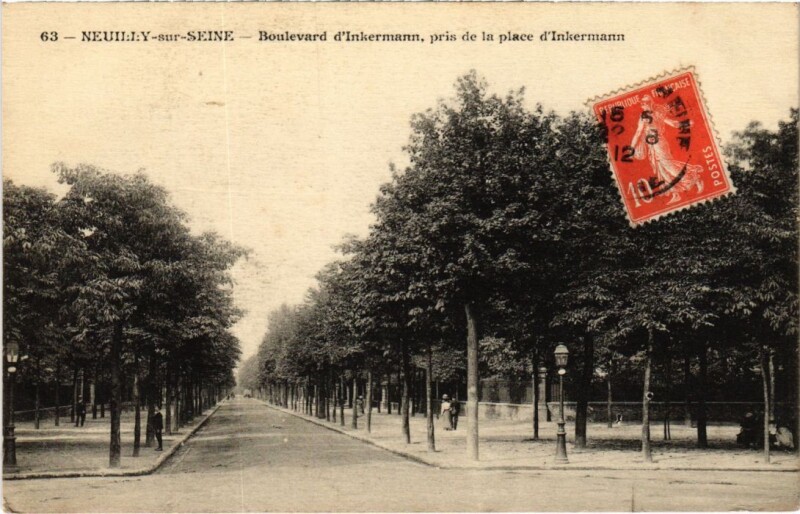 Carte postale ancienne Neuilly Boulevard d'Inkermann