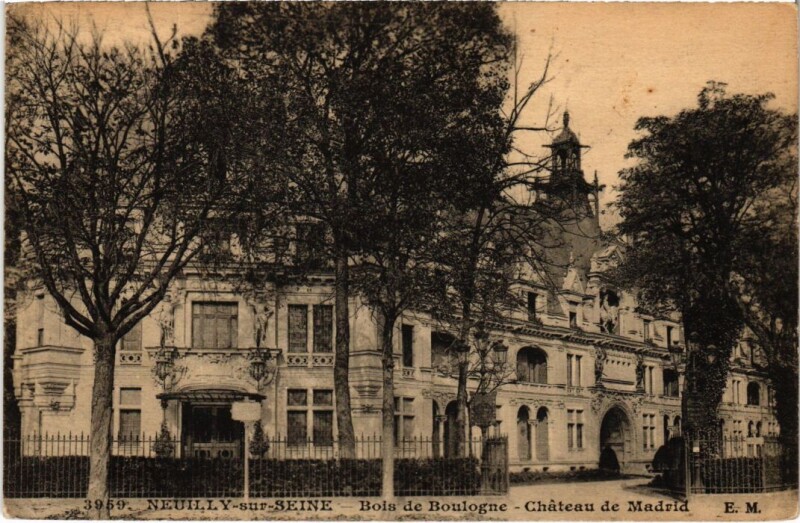 Carte postale ancienne Neuilly Chateau de Madrid