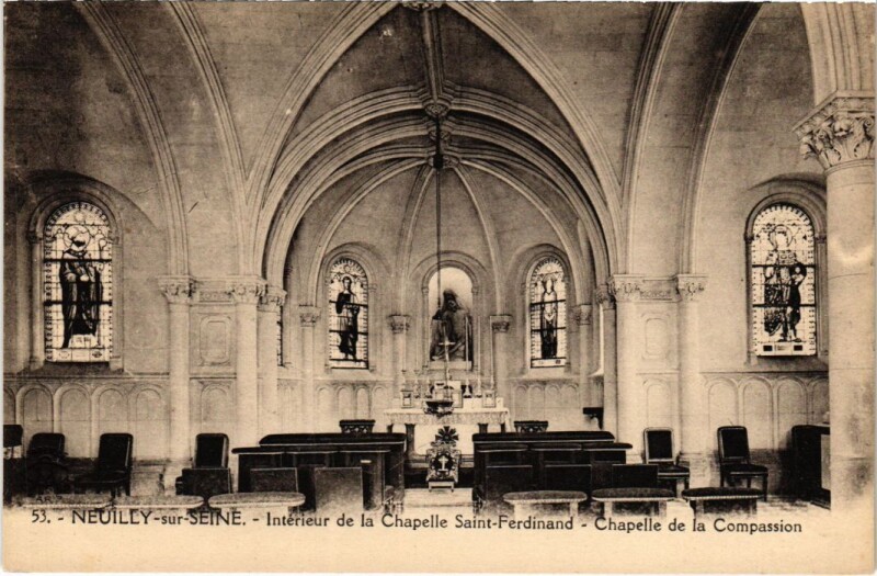 Carte postale ancienne Intérieur de la Chapelle Saint-Ferdinand - Chapelle de la Compassion à Paris 17e