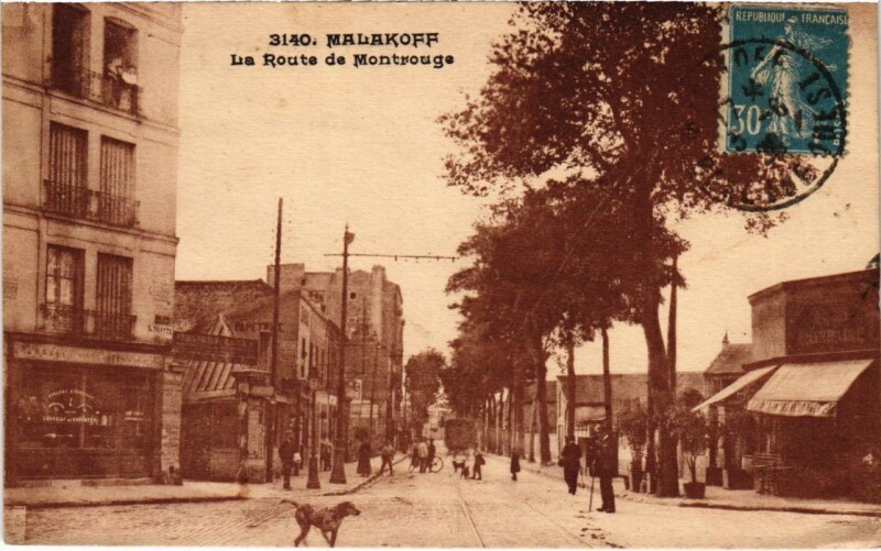 Carte postale ancienne Malakoff Route de Montrouge à Malakoff