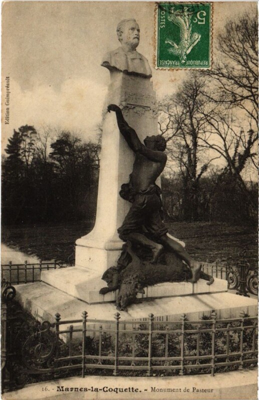 Carte postale ancienne Marnes la Coquette Monuement de Pasteur à Marnes-la-Coquette