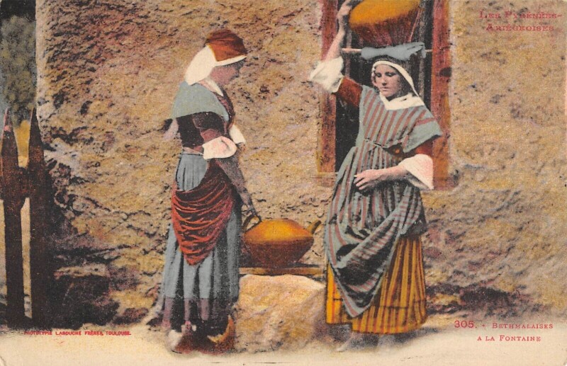 Carte postale ancienne Ariege Bethmalaises A La Fontaine