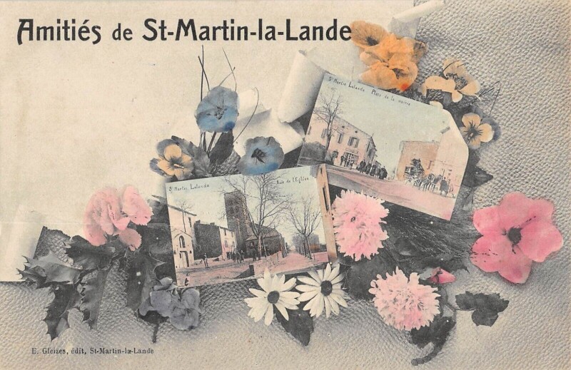 Carte postale ancienne De Saint Martin La Lande Recevez Ces Fleurs