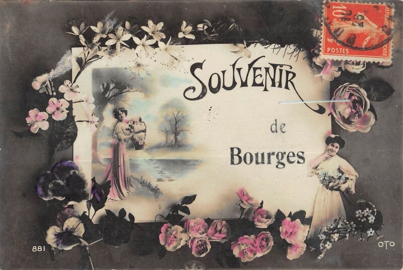 Carte postale ancienne Souvenir De Bourges à Bourges