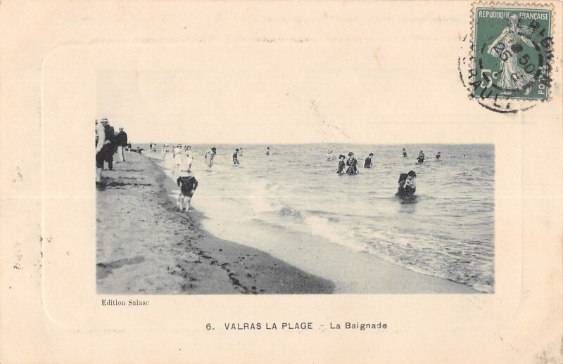 Carte postale ancienne Valras La Plage La Baignade