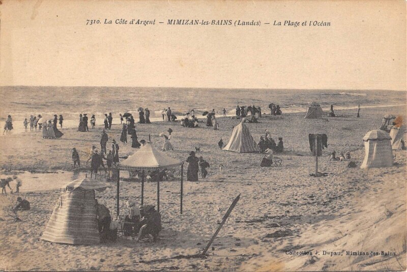 Carte postale ancienne Mimizan Les Bains Plage Et Ocean à Mimizan