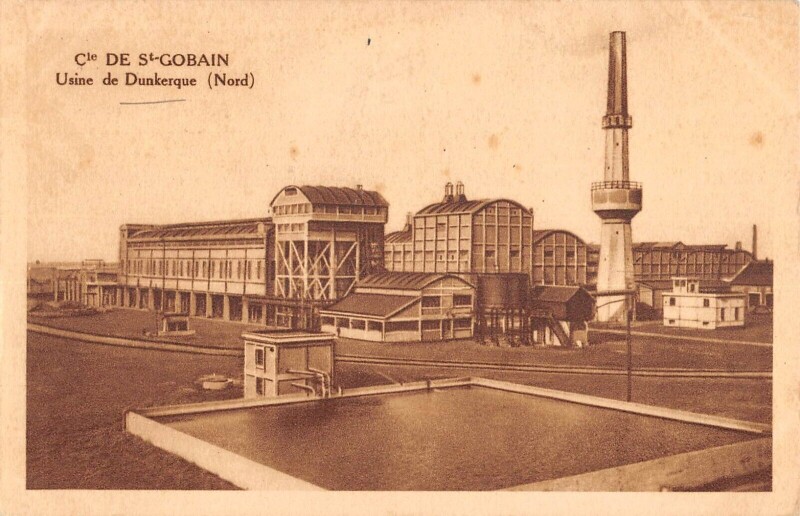 Carte postale ancienne Dunkerque Usine Saint Gobain à Dunkerque
