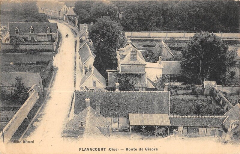 Carte postale ancienne Flavacourt Route De Gisors à Flavacourt