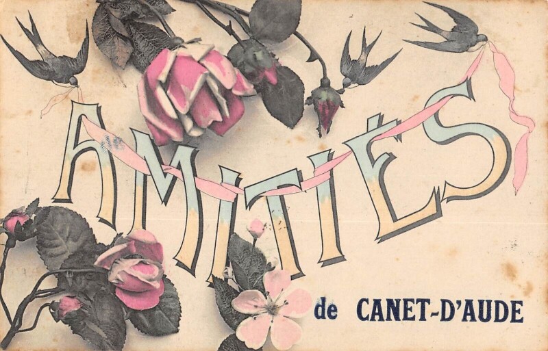 Carte postale ancienne Amities De Canet D'Aude à Canet