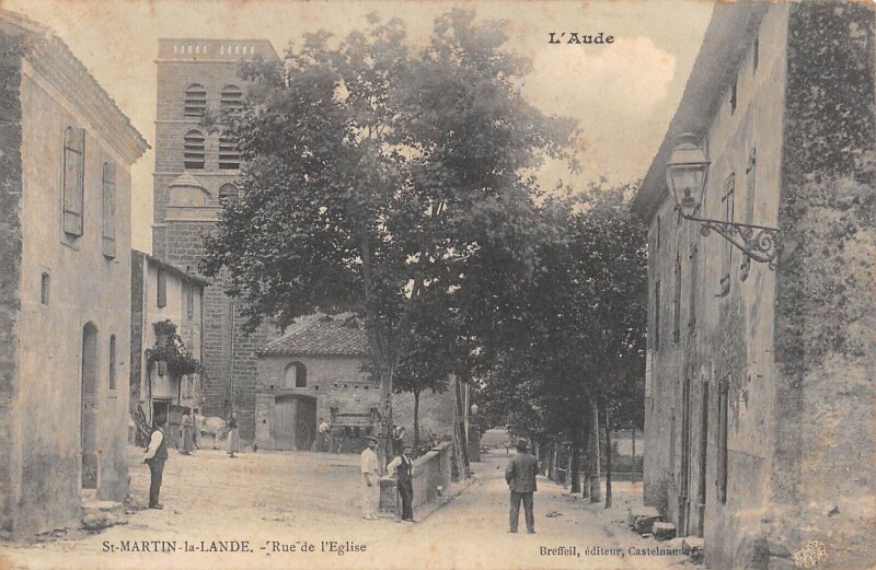 Carte postale ancienne Saint Martin La Lande Rue De L'Eglise