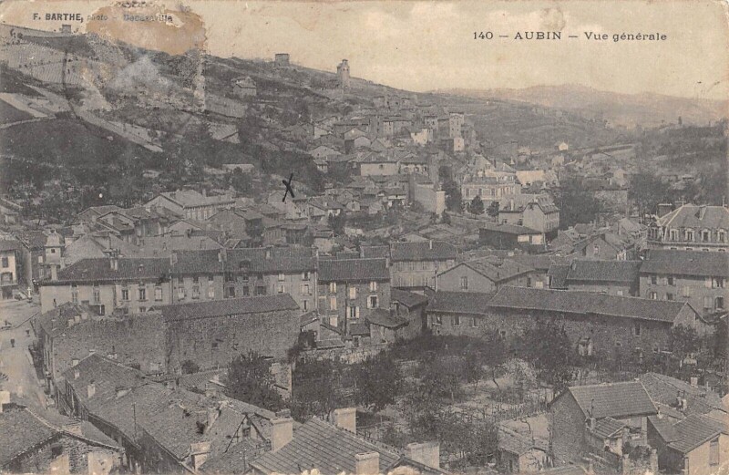 Carte postale ancienne Aubin Vue Generale à Aubin