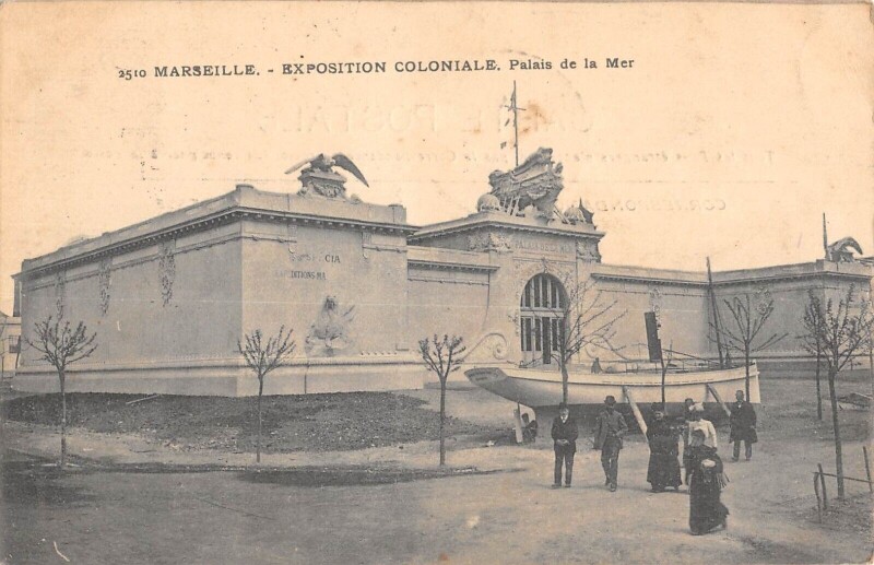 Carte postale ancienne Marseille Exposition Coloniale Palais De La Mer à Marseille