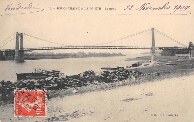 Carte postale ancienne Bouchemaine Et La Pointe Le Pont à Bouchemaine