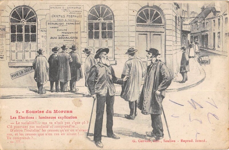 Carte postale ancienne Sourire Du Morvan Les Elections