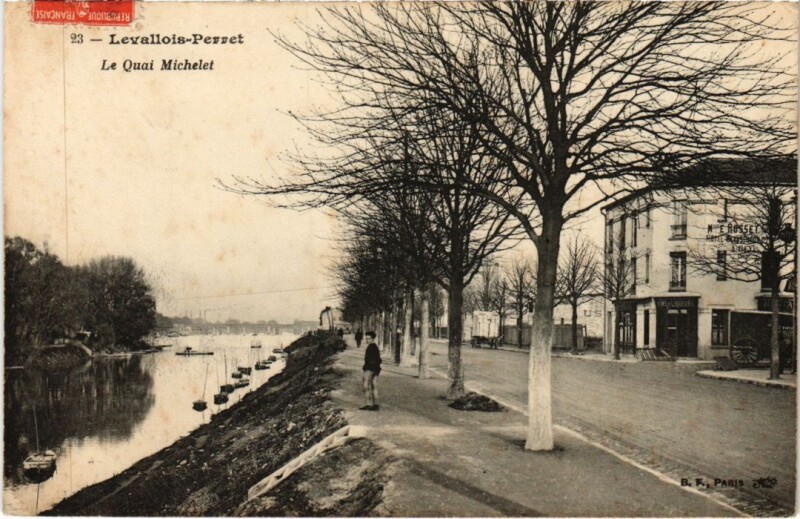 Carte postale ancienne Levallois Le Quai Michelet