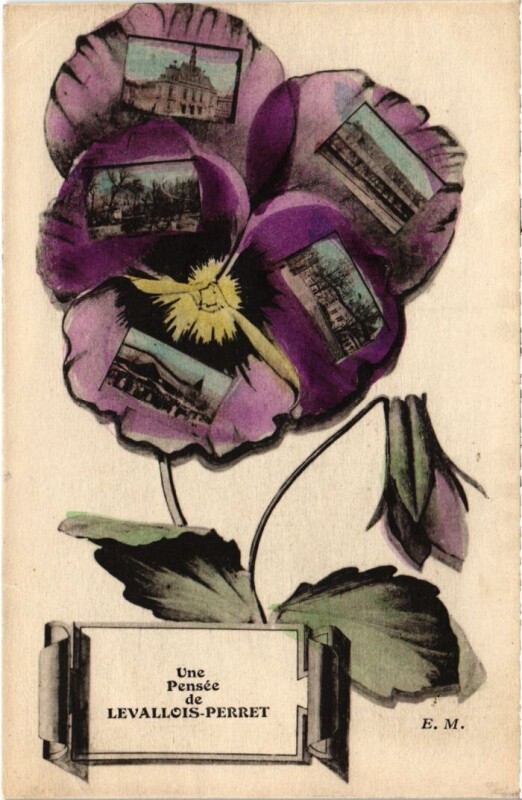 Carte postale ancienne Levallois souvenir