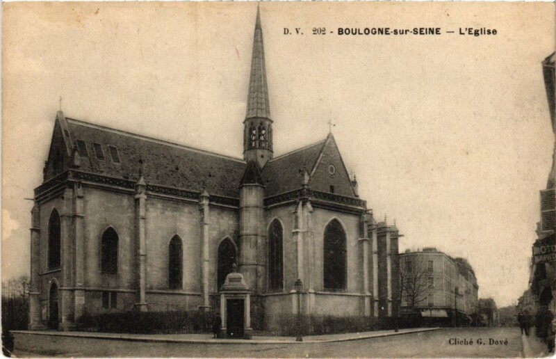 Carte postale ancienne Boulogne sur Seine Eglise