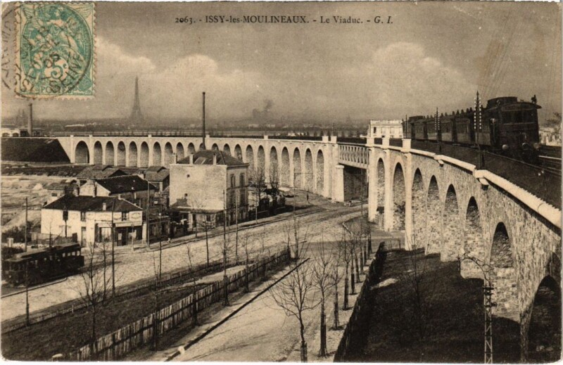Carte postale ancienne Issy les Moulineaux Le Viaduc à Issy-les-Moulineaux