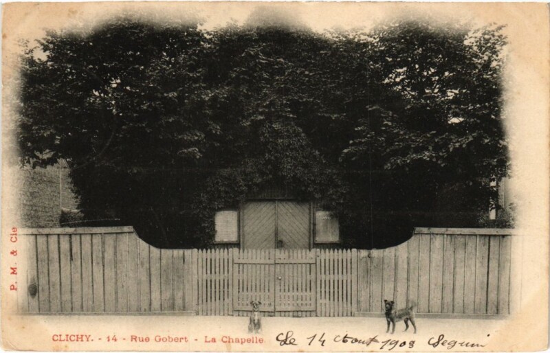 Carte postale ancienne Rue Gobert - La Chapelle à Clichy