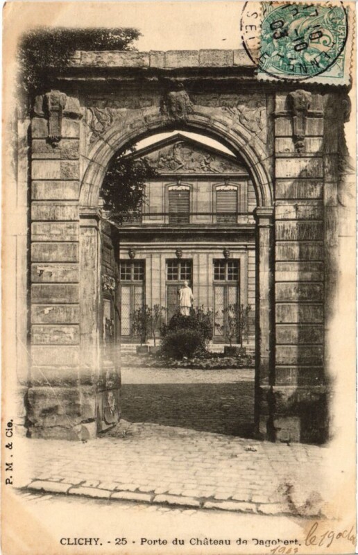 Carte postale ancienne Porte du Château de Dagobert à Clichy