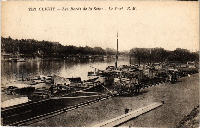 Carte postale ancienne Les Bords de la Seine - Le Port à Clichy