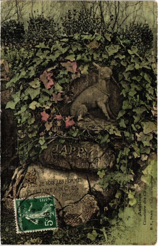 Carte postale ancienne Asnieres Cimetiere des Chiens