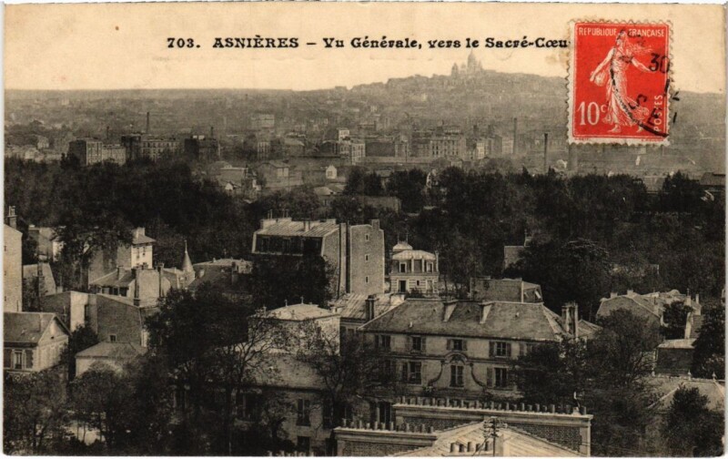 Carte postale ancienne Asnieres vue generale