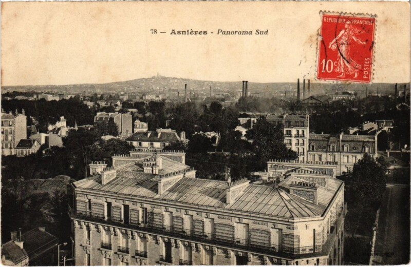 Carte postale ancienne Asnieres panorama
