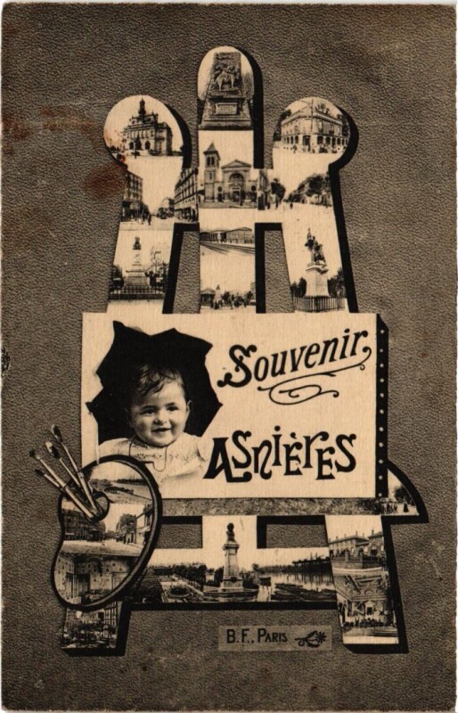 Carte postale ancienne Asnieres souvenir