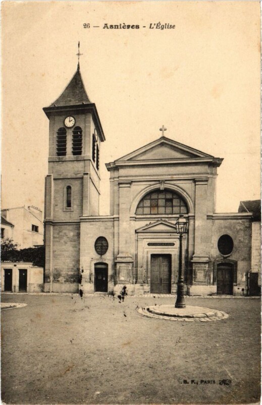 Carte postale ancienne Asnieres Eglise