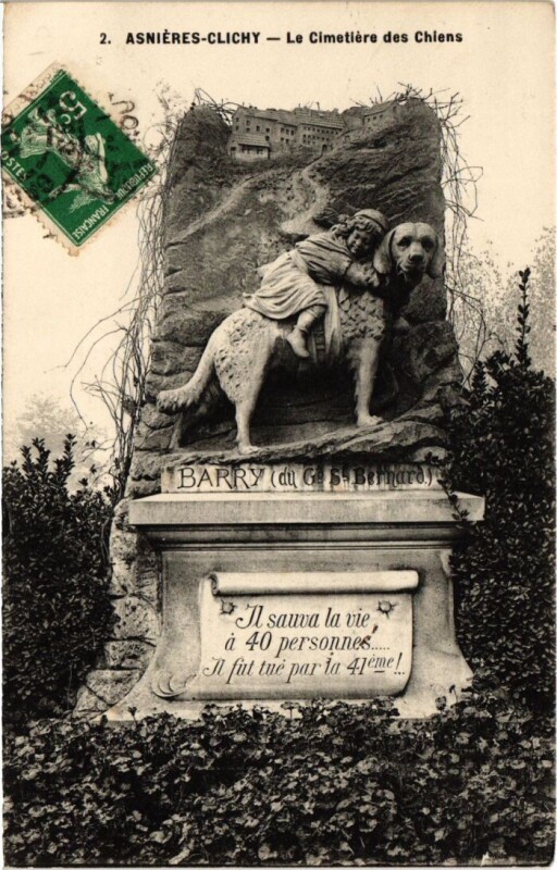Carte postale ancienne Asnieres Cimetiere des Chiens