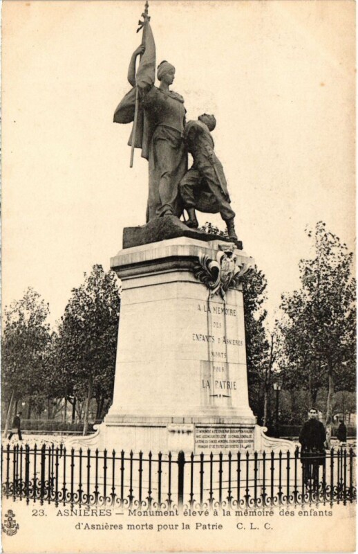 Carte postale ancienne Asnieres Monument des Enfants