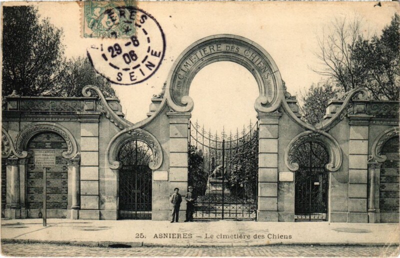 Carte postale ancienne Asnieres Cimetiere des Chiens
