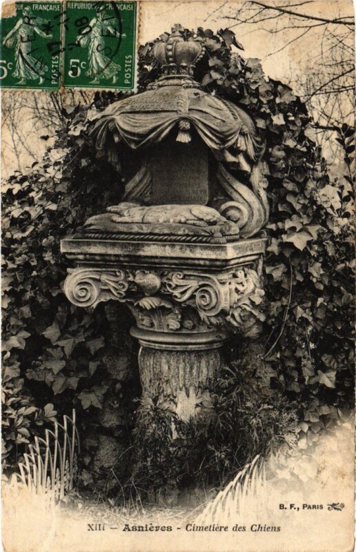 Carte postale ancienne Asnieres Cimetiere des Chiens