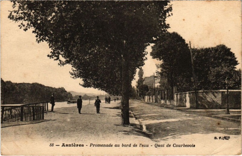 Carte postale ancienne Asnieres Promenade au bord de l'eau