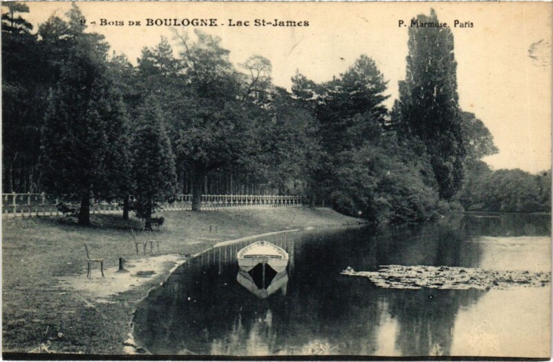 Carte postale ancienne Bois de Boulogne - Un coin du Lac Saint-James à Neuilly-sur-Seine