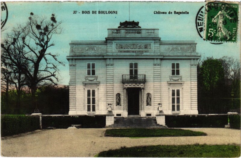 Carte postale ancienne Bois de Boulogne Chateau de Bagatelle