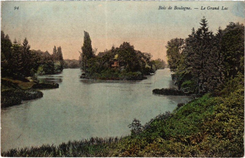 Carte postale ancienne Bois de Boulogne Le Grand Lac